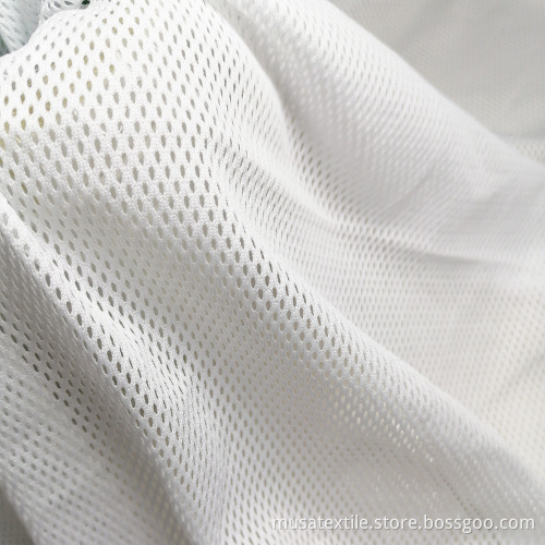 Fit Durable Polyester Flexible Dyeing White Mesh Fabric